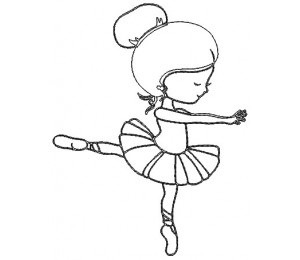 Stickdatei - Ballerina 3 Redwork